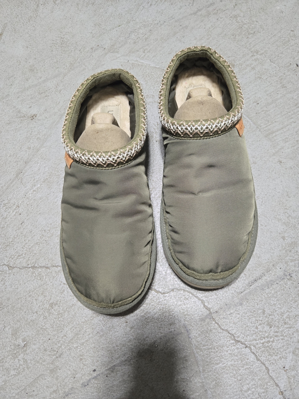 UGG Olive Green Quilted Slip-On Loafers